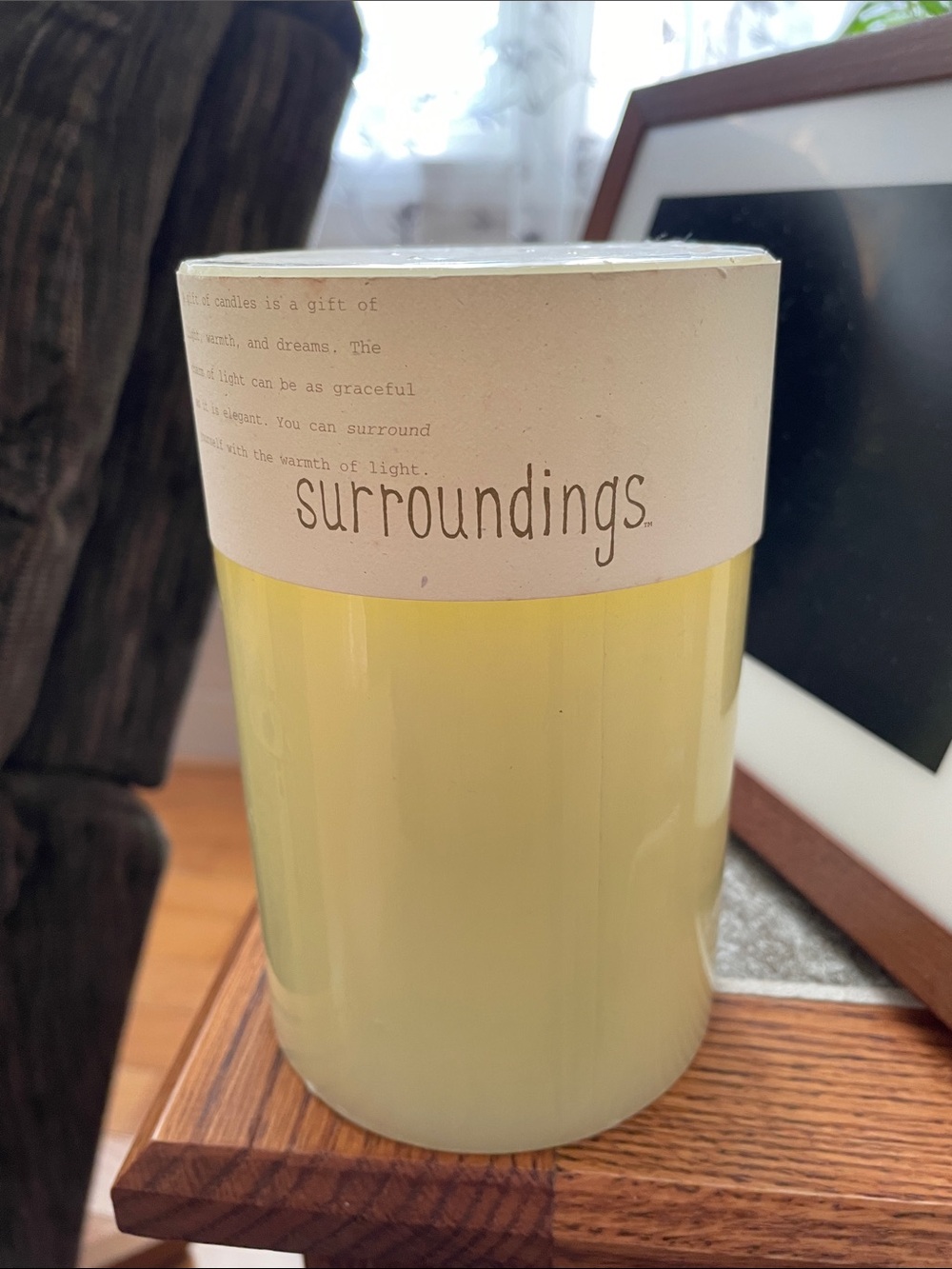 Surroundings Large Yellow Pillar Candle